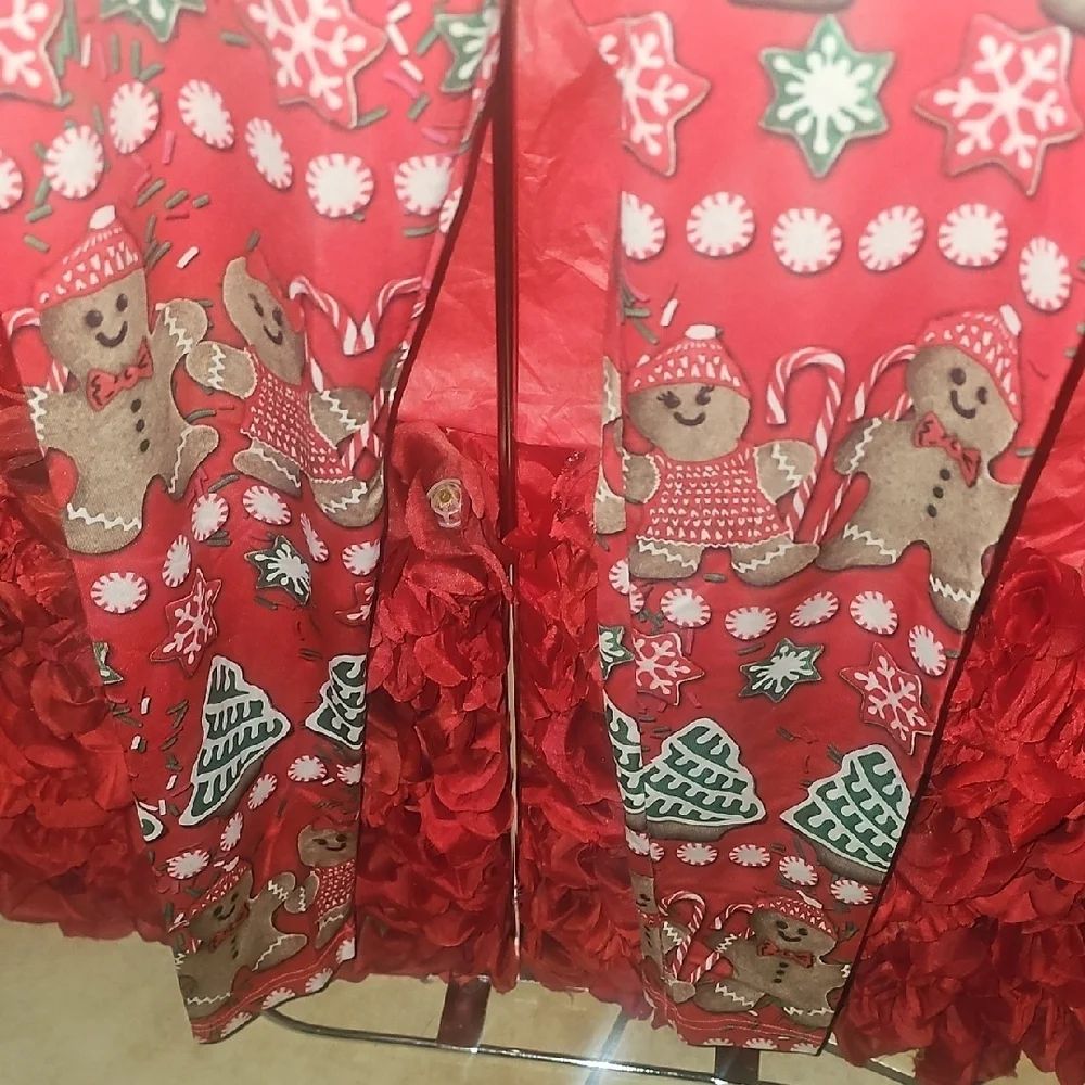 Justice Girls  Red Gingerbread Holiday Leggings Size 12